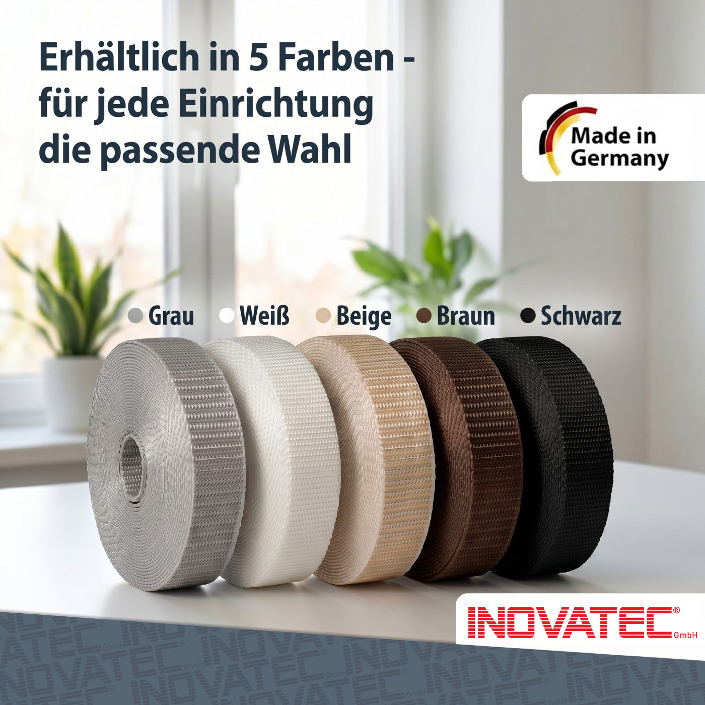 INOVATEC 50 m Rollladen Gurtband Mini 12 mm in verschiedenen Farben 5 inovatec-rollladengurt-maxi-23mm-50m-farben.jpg
