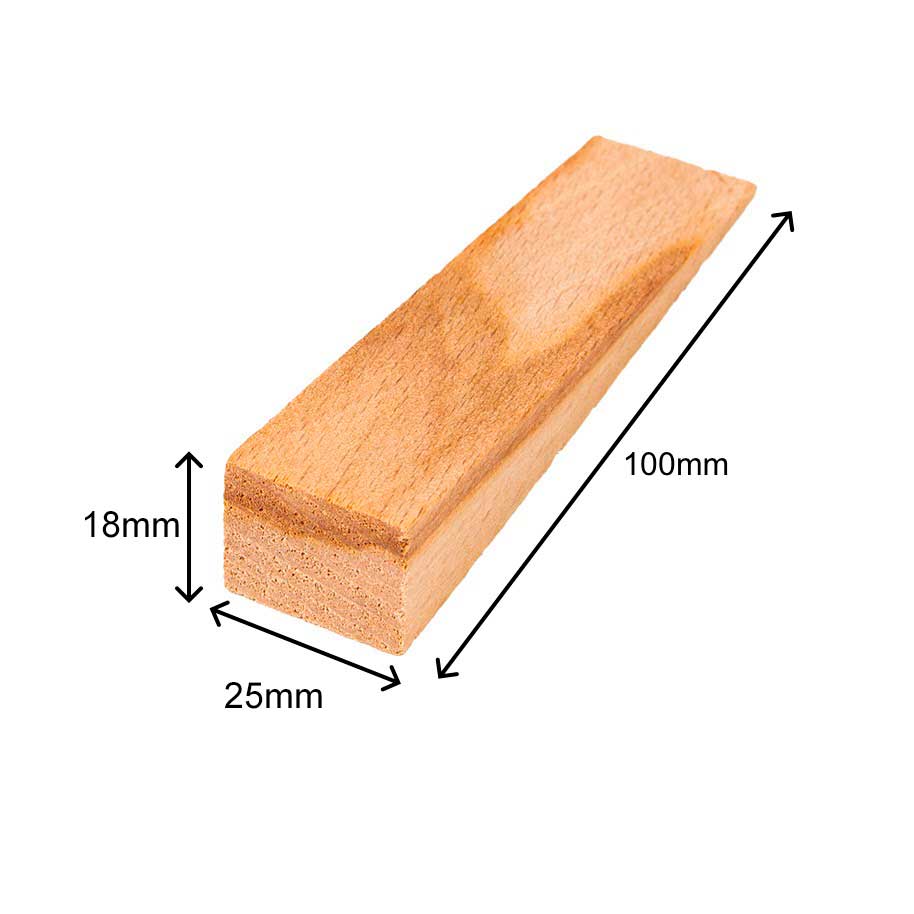 100 x INOVATEC Holz Keile in verschiedenen Abmessungen im Karton 4 100x25x18mm_holzkeile_natur_bemaßung.jpg
