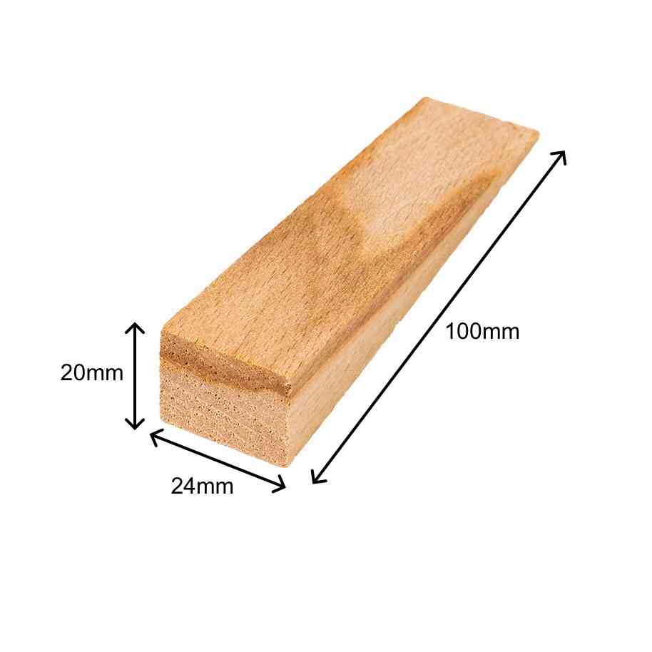 100 x INOVATEC Holz Keile in verschiedenen Abmessungen im Karton 5 100x24x20mm_holzkeile_natur_bemaßung_small.jpg