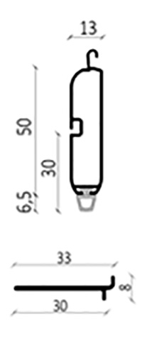 Rollladen Aluminium Profile Alulux CD 520 19 Endstab AEG/W