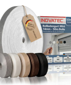 INOVATEC 50 m Rollladen Gurtband Mini 14 mm in verschiedenen Farben