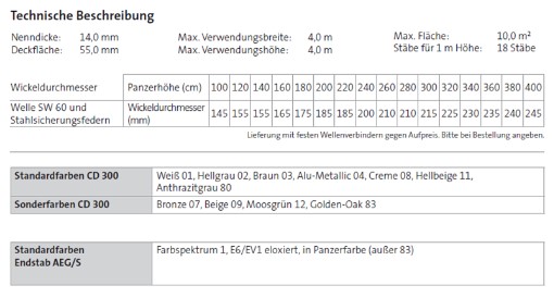 Technische Details CD 300